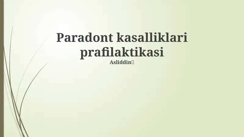 Paradont kasalliklari prafilaktikasi 1