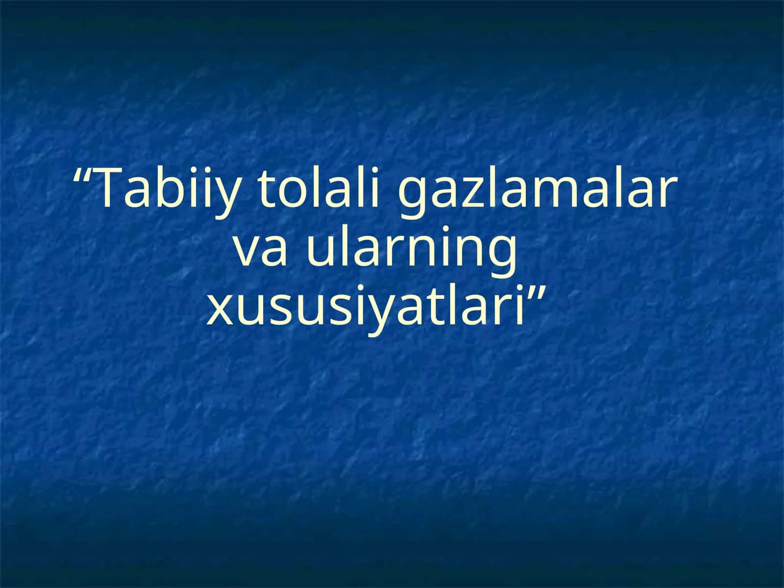 Tabiiy tolali gazlamalar va ularning xususiyatlari 1