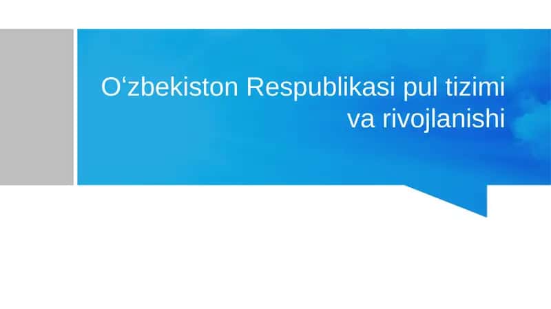 Pul tizimi va rivojlanishi 1