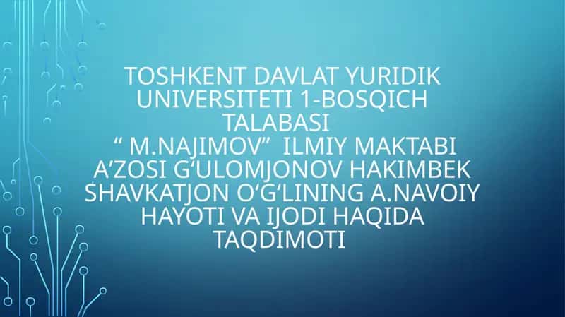 Alisher Navoiy – Gʻazal sultoni 1