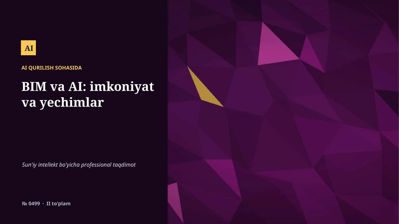 Sun'iy intellekt bo'yicha professional taqdimot 1