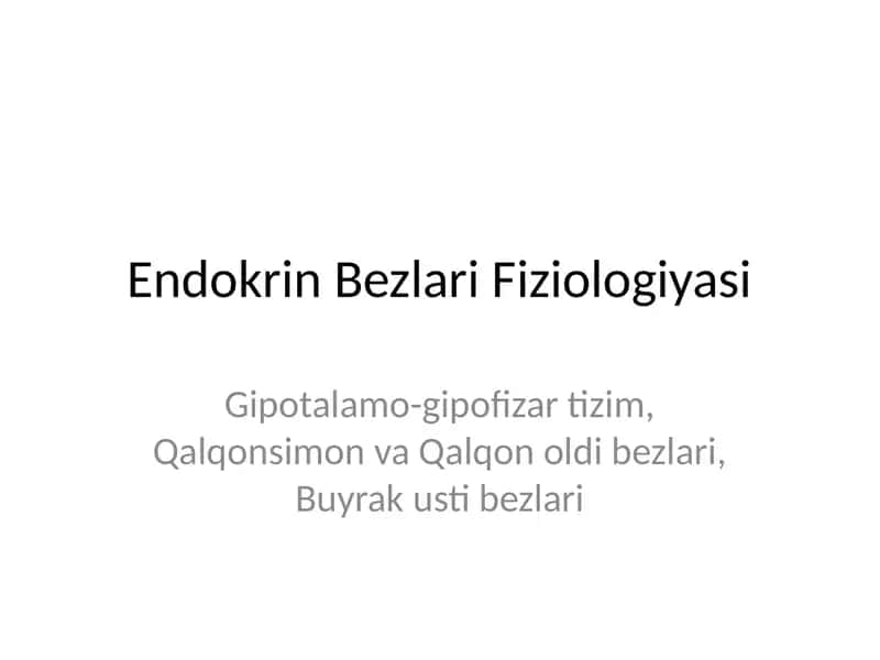 Endokrin Bezlari Fiziologiyasi 1