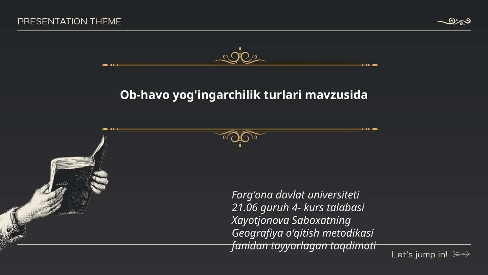 Ob-havo yog'ingarchilik turlari mavzusida 1