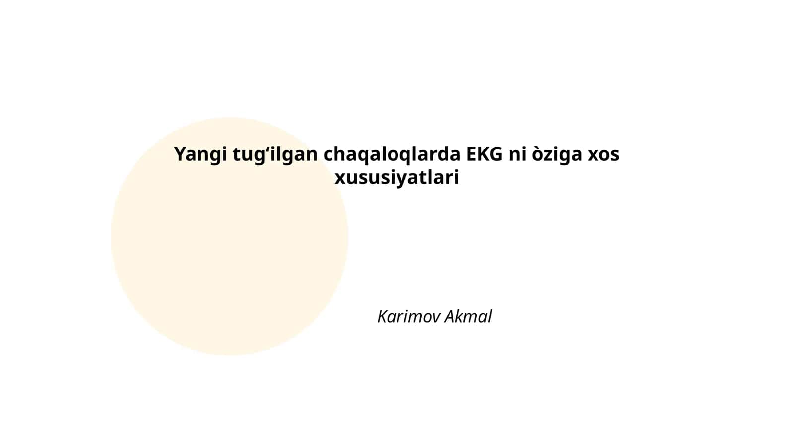 Yangi tugʻilgan chaqaloqlarda EKG ni òziga xos xususiyatlari 1