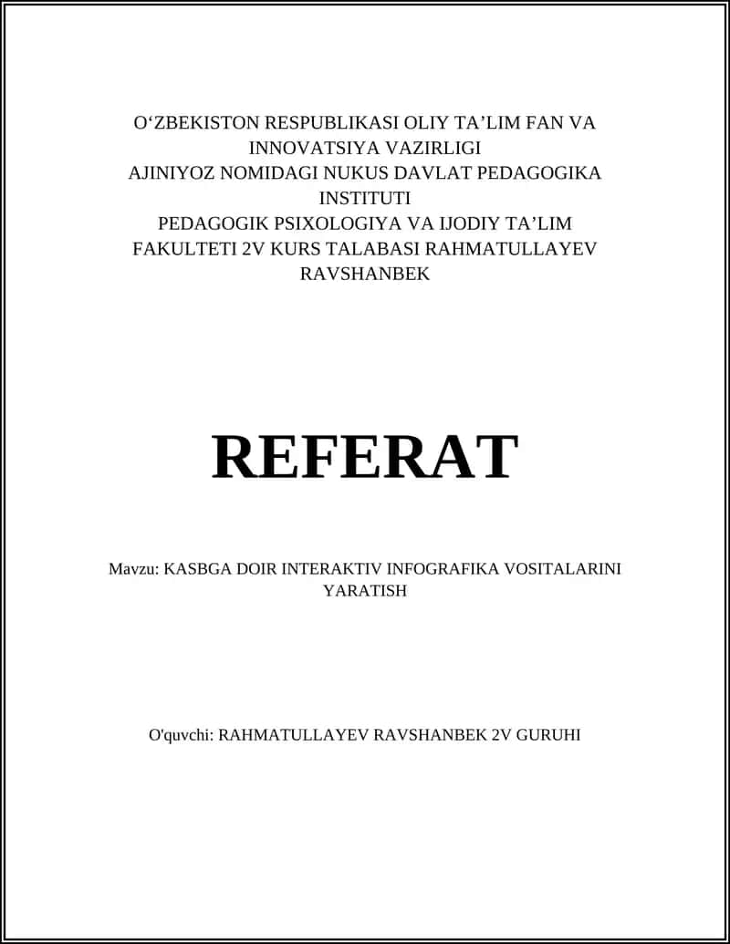 Kasbga Doir Interaktiv Infografika Vositalarini Yaratish 1