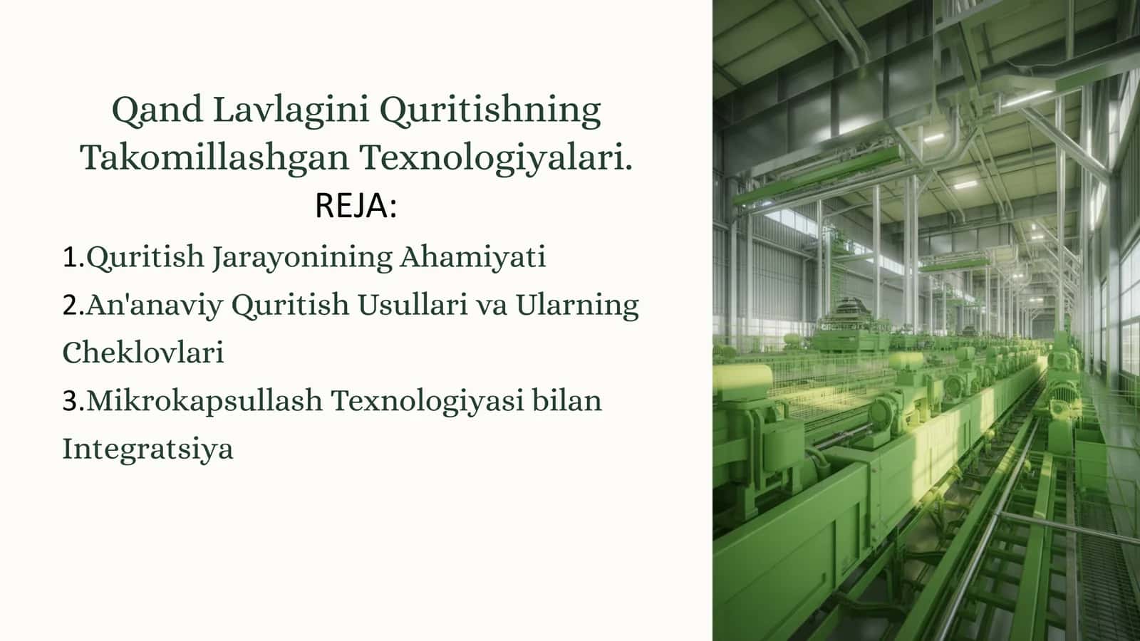 Qand Lavlagini Quritishning Takomillashgan Texnologiyalari 1