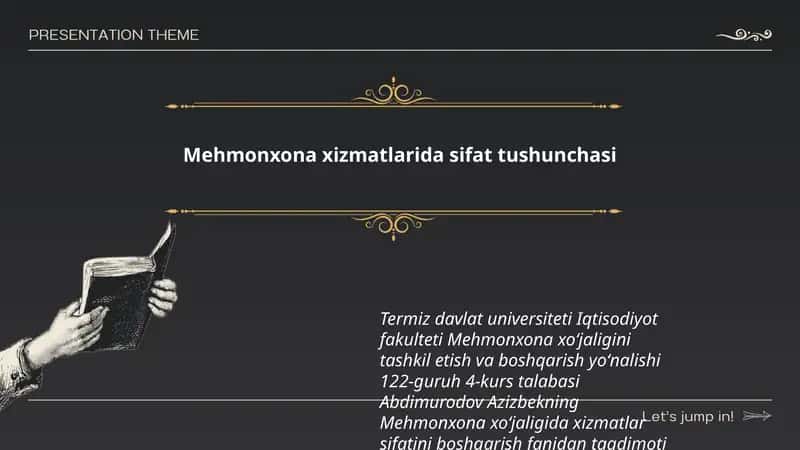 Mehmonxona xizmatlarida sifat tushunchasi 1