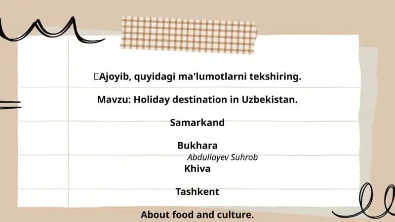 Holiday destination in Uzbekistan 1