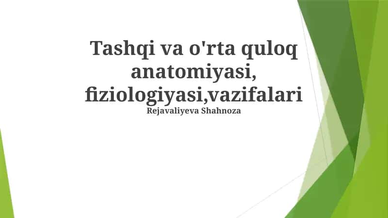 Tashqi va o'rta quloq anatomiyasi 1