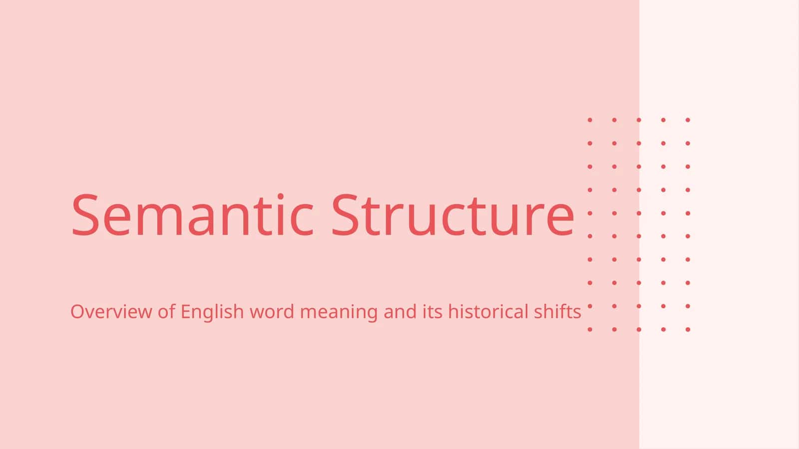Semantic Structure 1