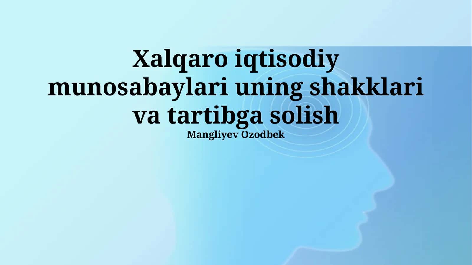 Xalqaro moliyaviy bozorlar 1