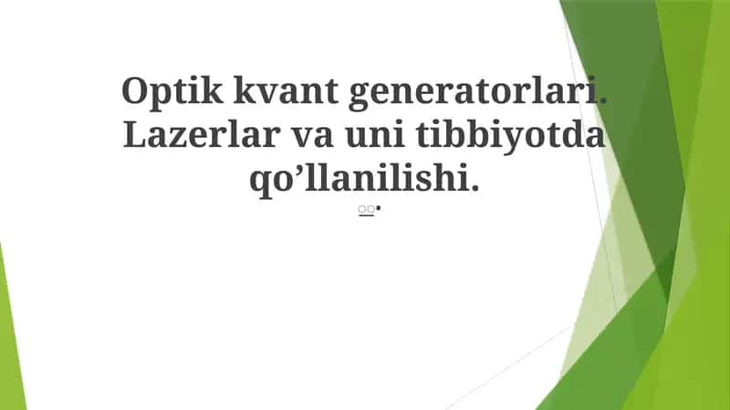 Optik kvant generatorlari 1