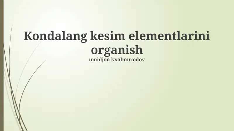 Kesma elementlar 1