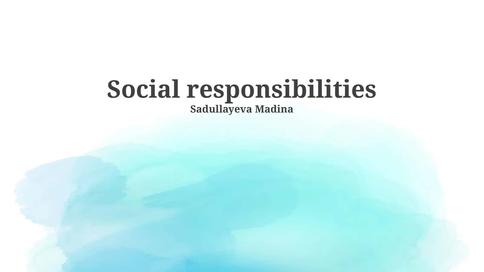 Social responsibilities 1