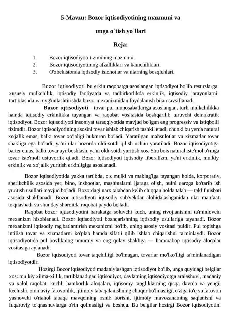 Bozor iqtisodiyoti