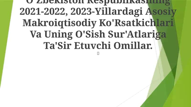2021-2023 Yillardagi Asosiy Makroiqtisodiy Ko'Rsatkichlari 1