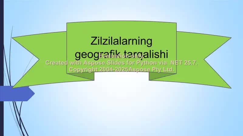 Zilzilalarning geografik tarqalishi 1