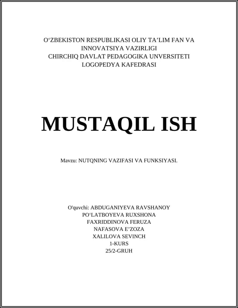 NUTQNING VAZIFASI VA FUNKSIYASI 1