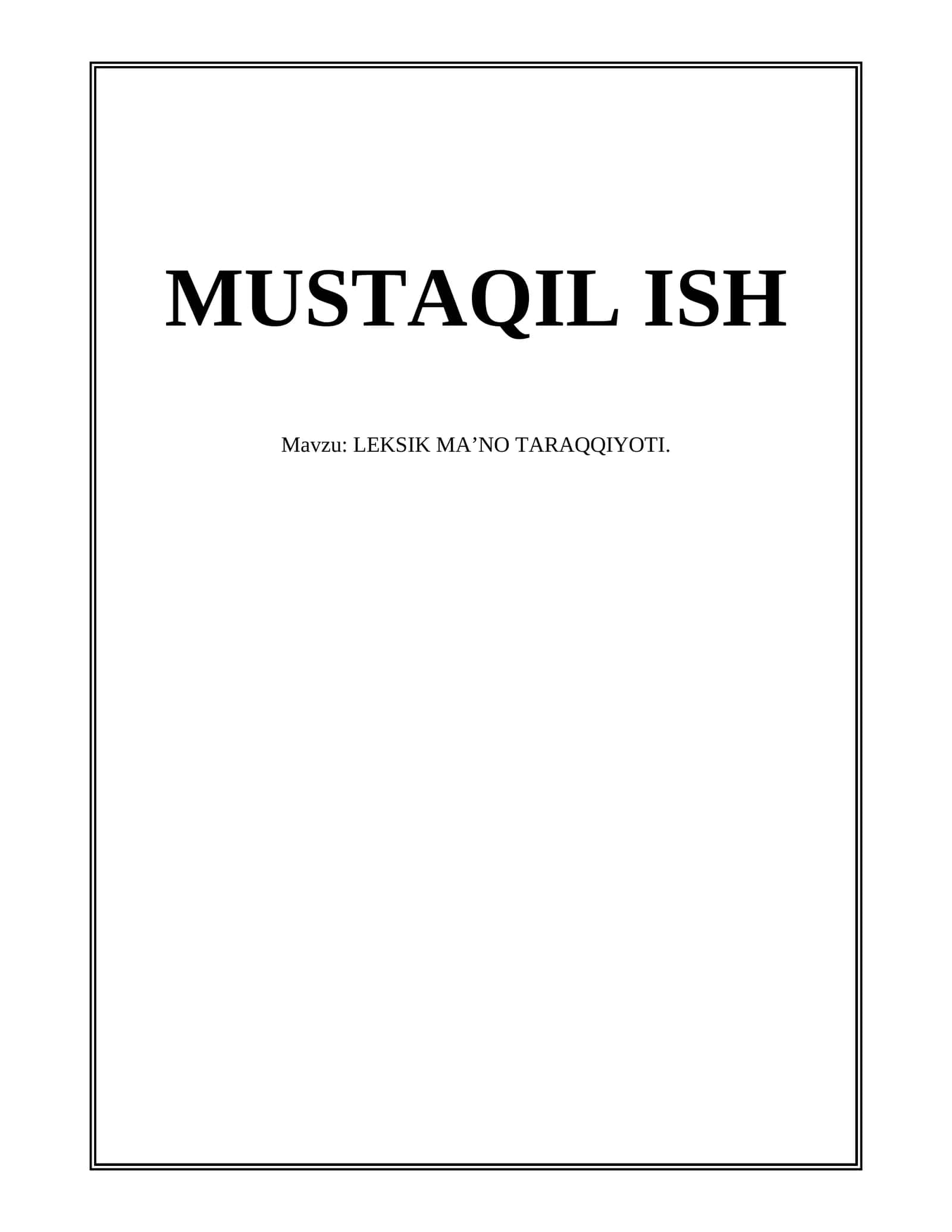 LEKSIK MA’NO TARAQQIYOTI 1