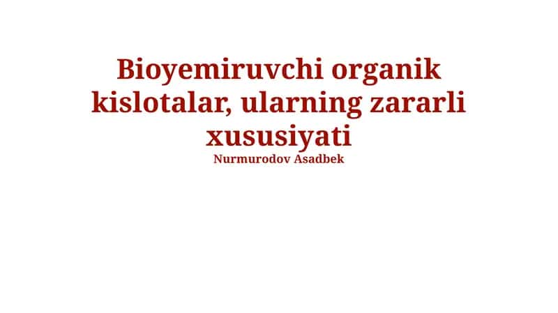 Oksalat kislotasi va uning xossalari 1