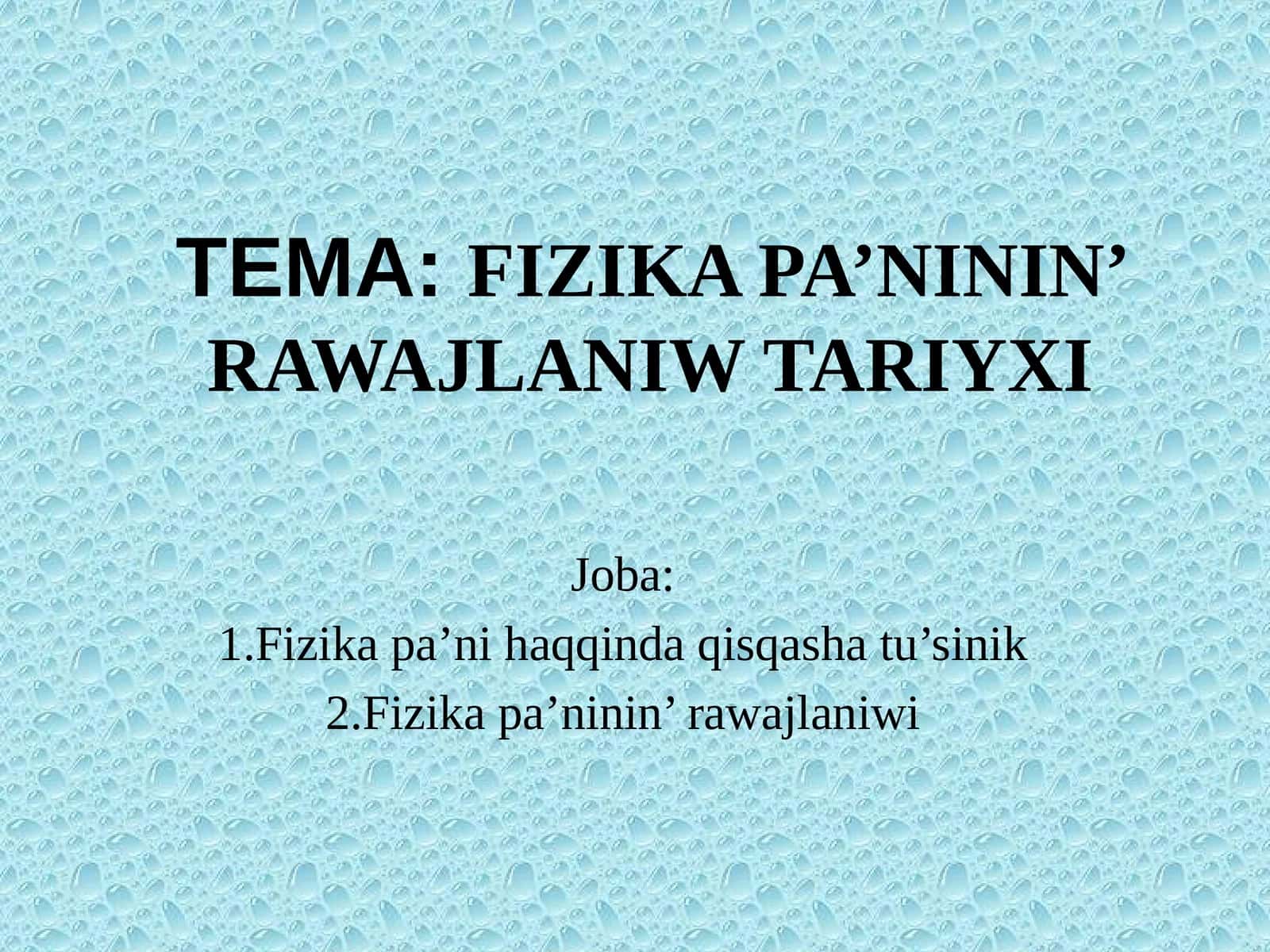Fizika-ta'biyat 1