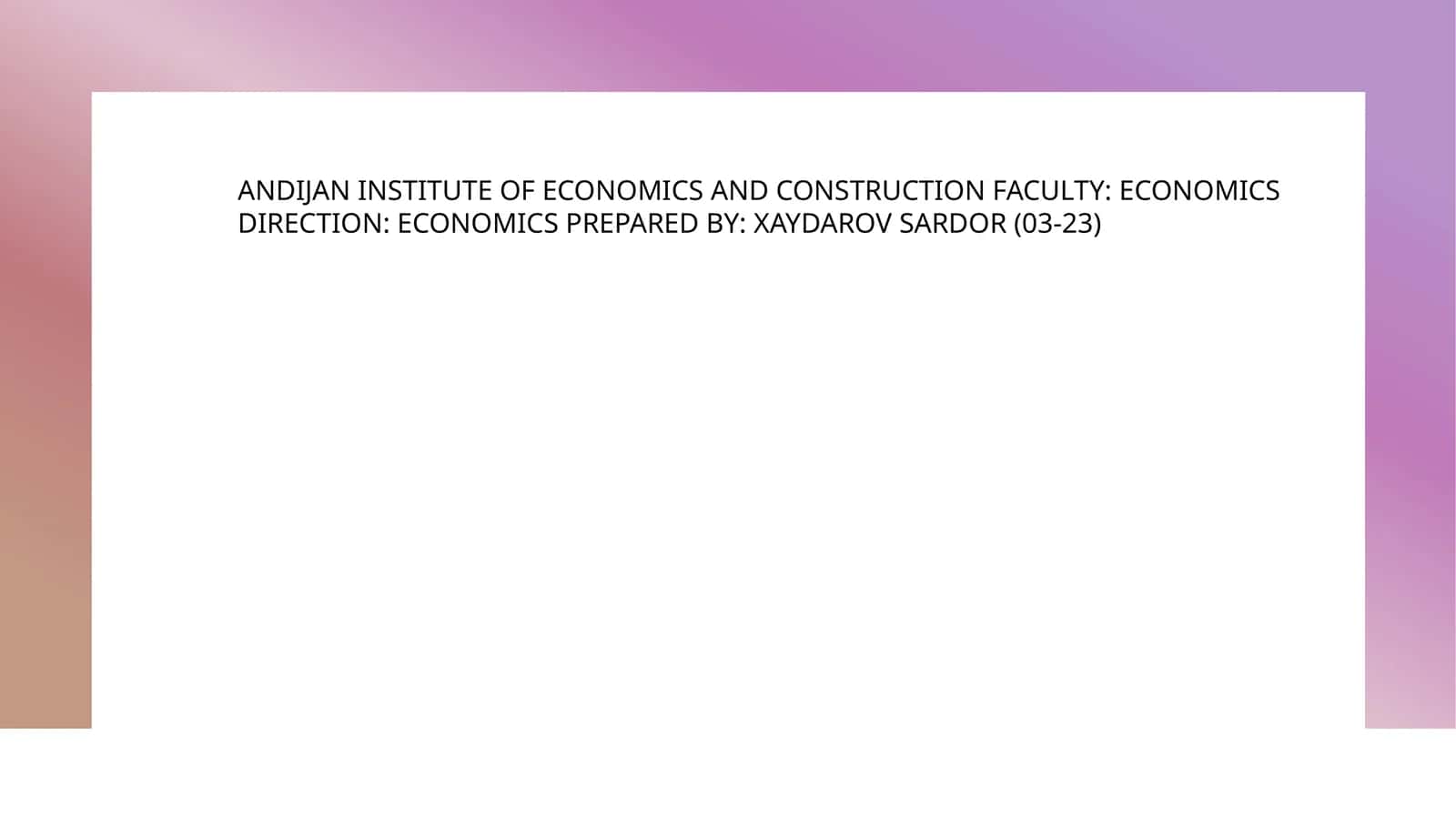 ECONOMY OF ITALY 1