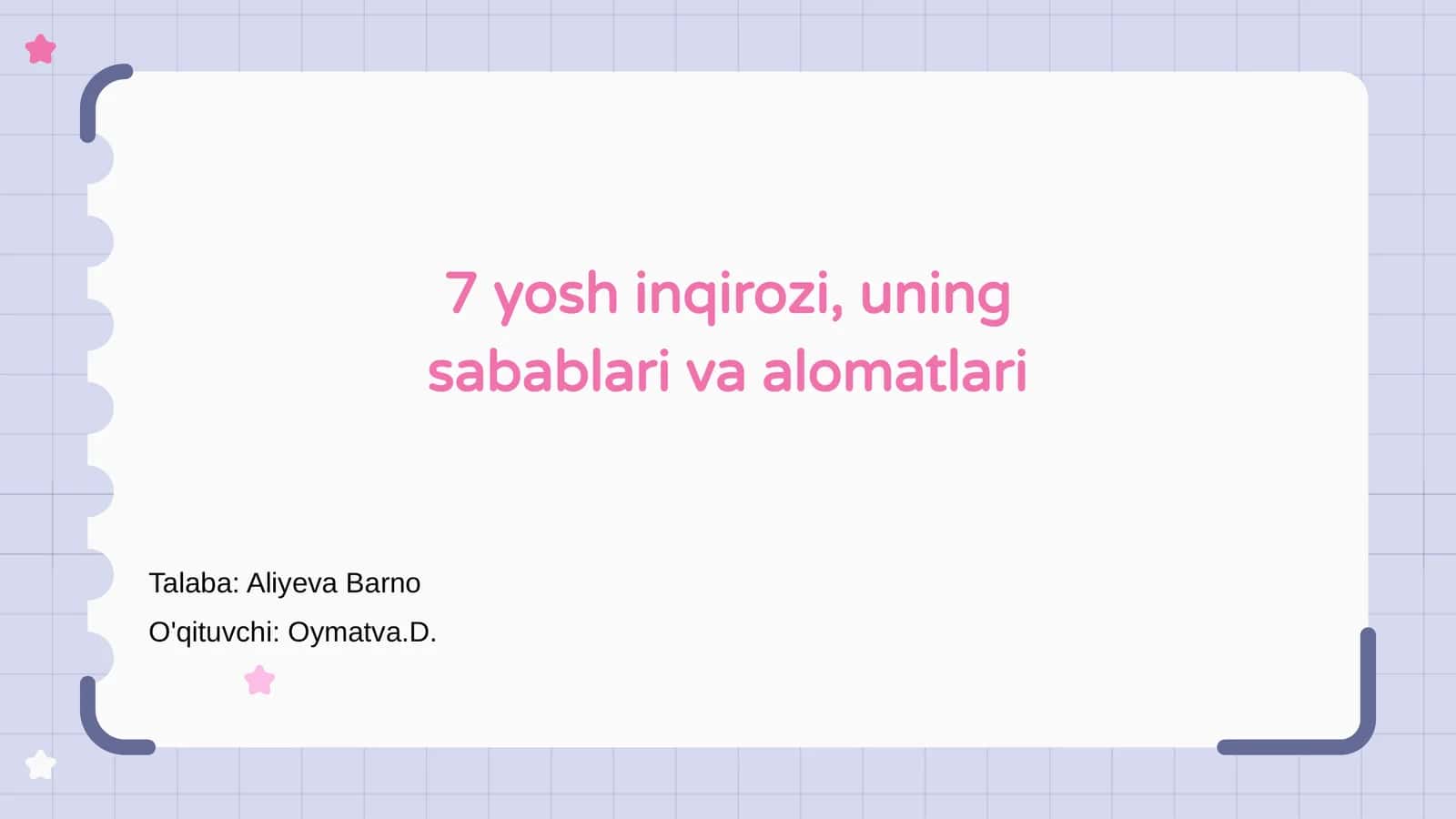 7 yosh inqirozi, uning sabablari va alomatlari 1
