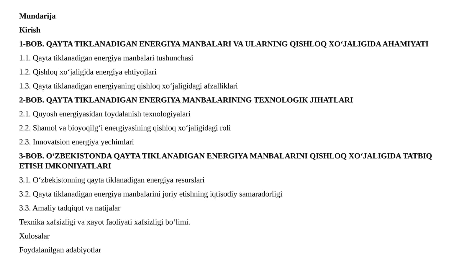QAYTA TIKLANADIGAN ENERGIYA MANBALARI VA ULARNING QISHLOQ XO‘JALIGIDA AHAMIYATI 1