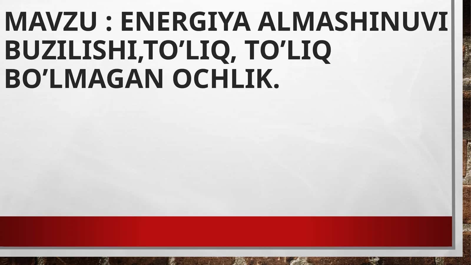 To'liq va to'liq bo'lmagan ochlik 1