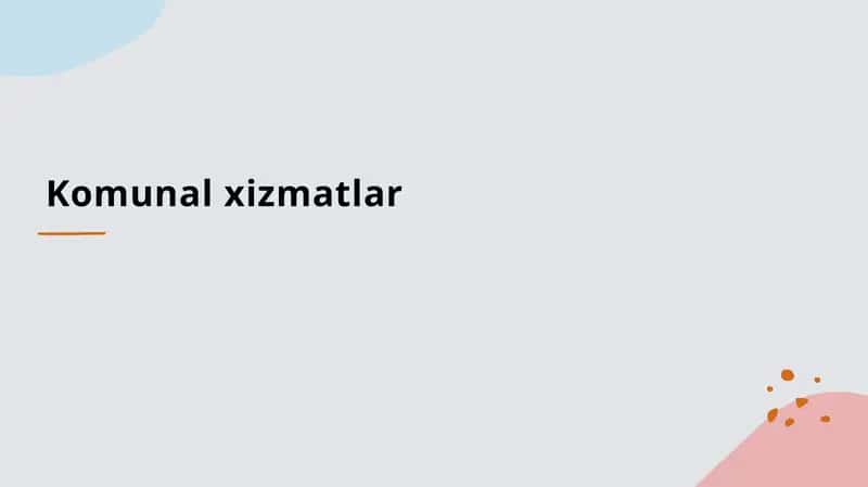 Komunal xizmatlar 1
