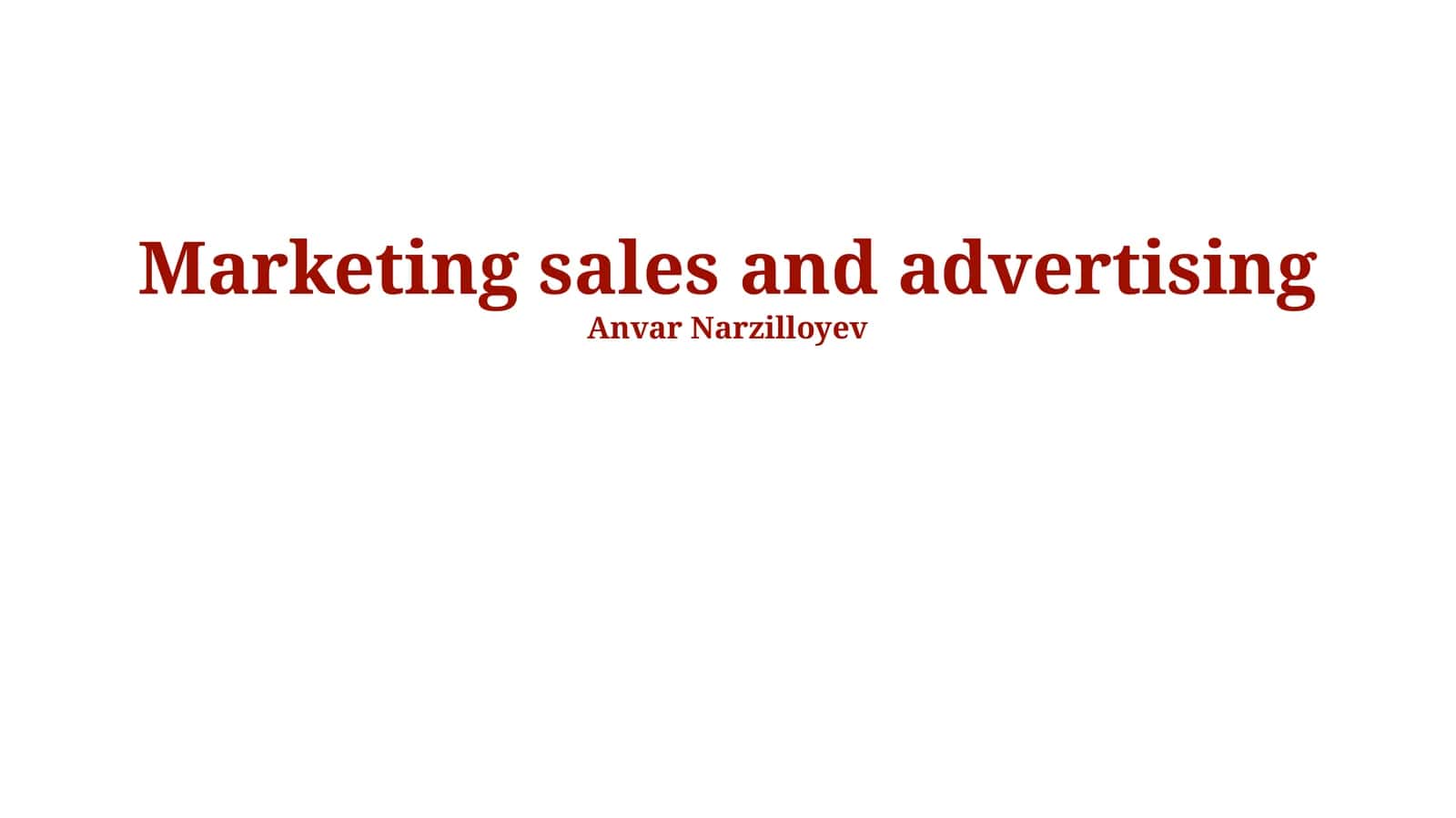 Marketing sales and advertising 1