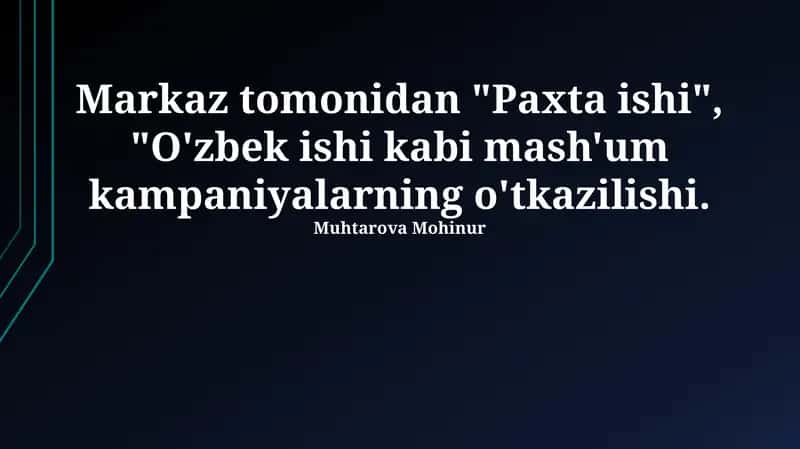 Paxta ishi va O'zbek ishi 1