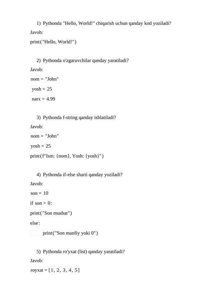 Pythonda f-string qanday ishlatiladi? 1