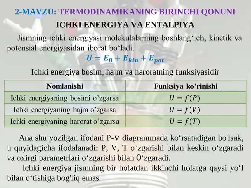 TERMODINAMIKANING BIRINCHI QONUNI 1