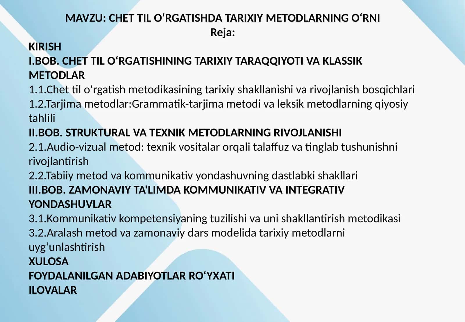 Chet til o‘rgatishda tarixiy metodlarning o‘rni 1
