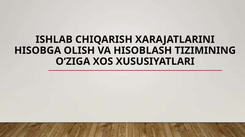 Ishlab chiqarish xarajatlari 1