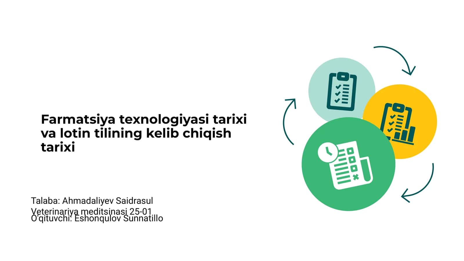Farmatsiya texnologiyasi tarixi va lotin tilining kelib chiqish tarixi 1
