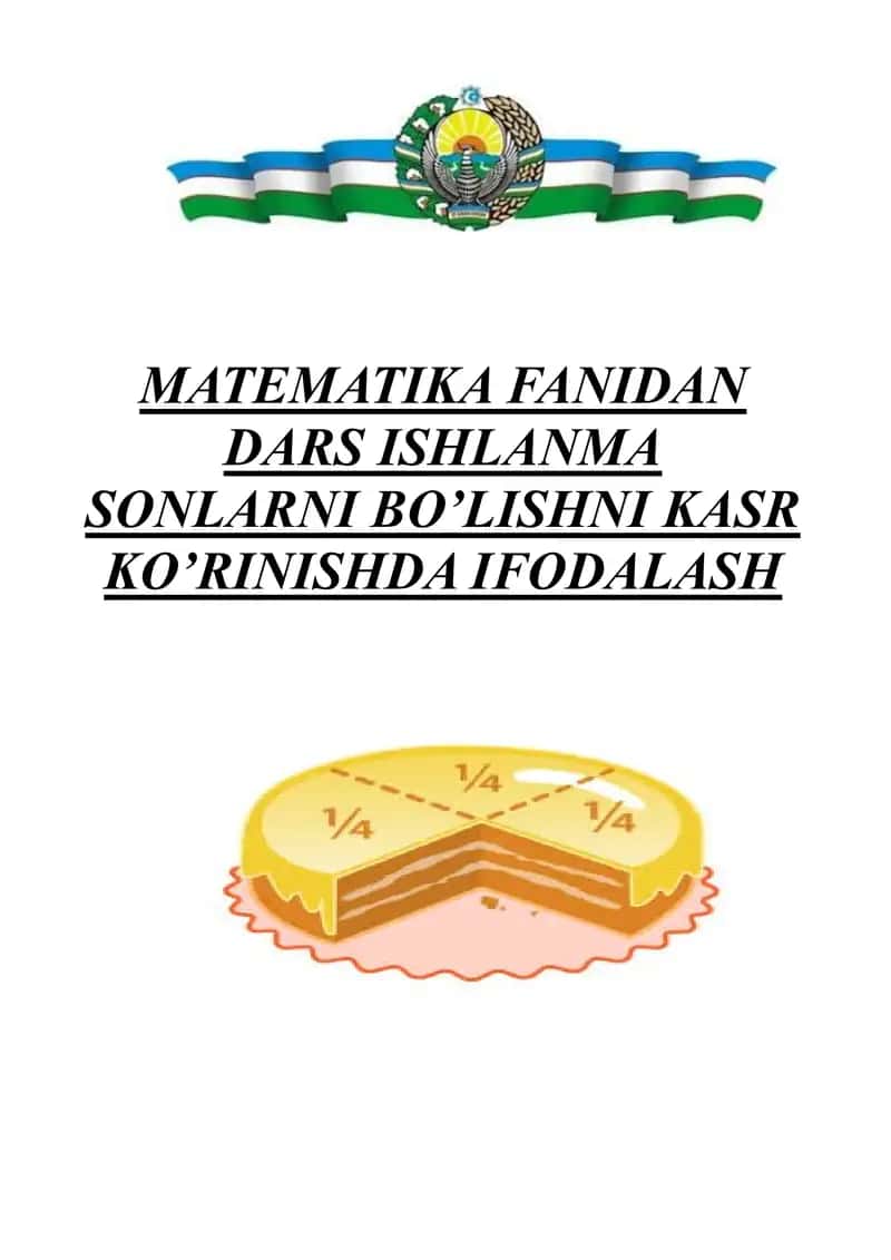 MATEMATIKA FANIDAN DARS ISHLANMA 1