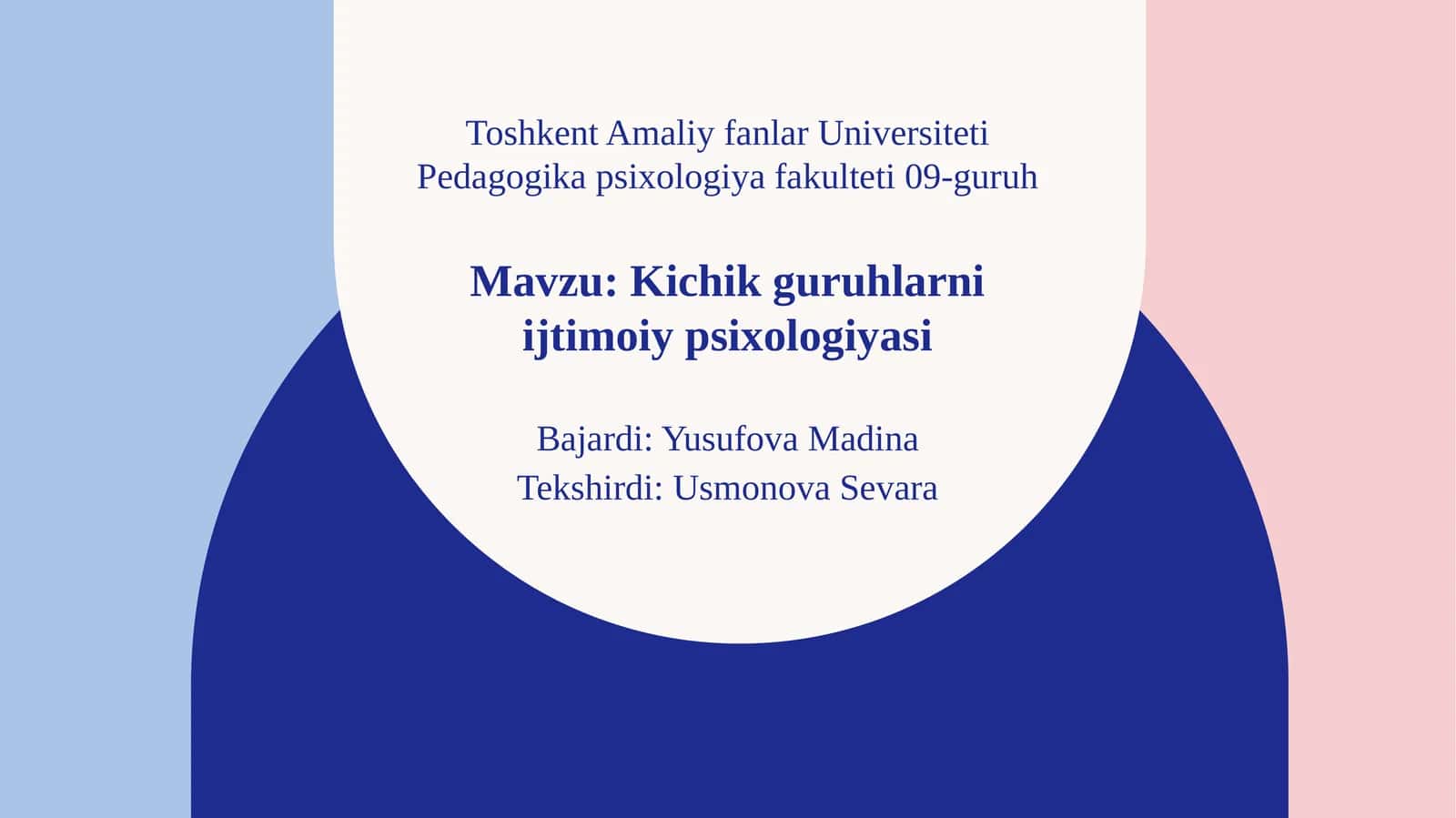Kichik guruhlarni ijtimoiy psixologiyasi 1