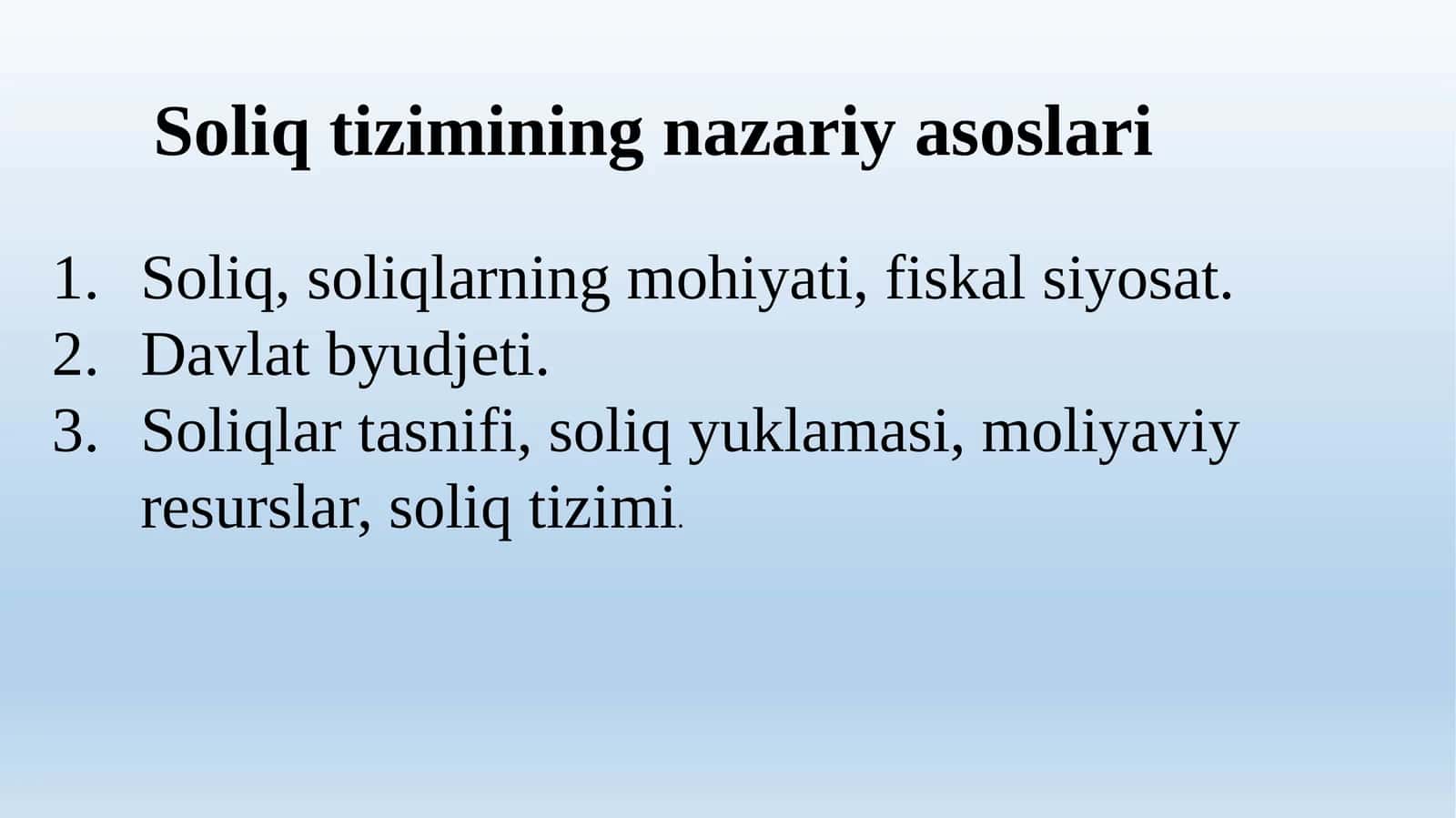 Soliq tizimining nazariy asoslari 1