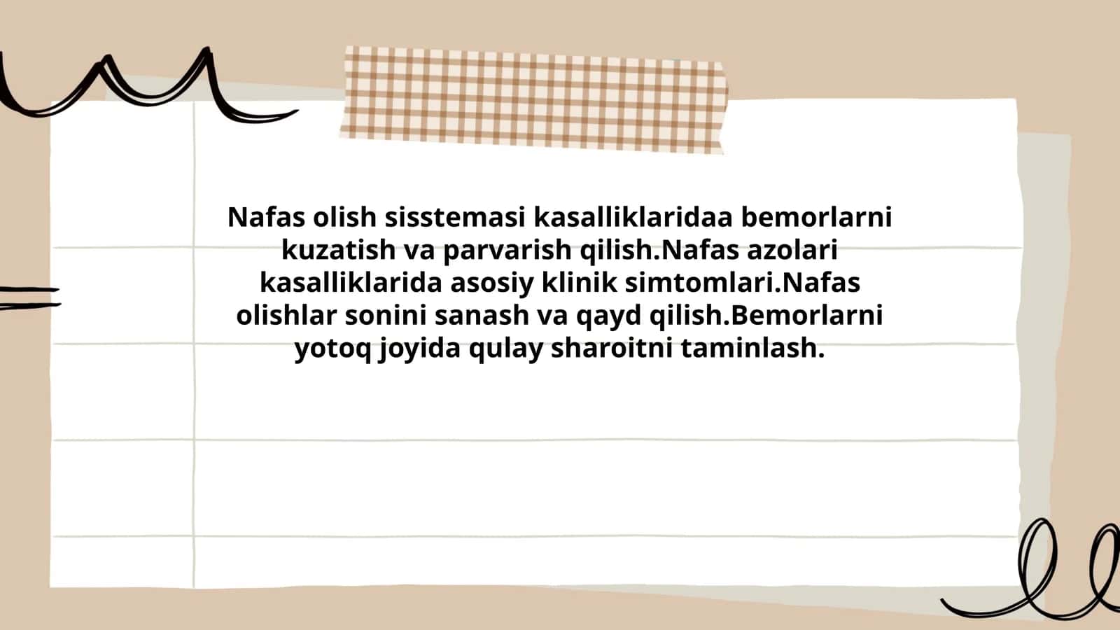 Nafas olish sisstemasi kasalliklarida bemorlarni kuzatish va parvarish qilish 1