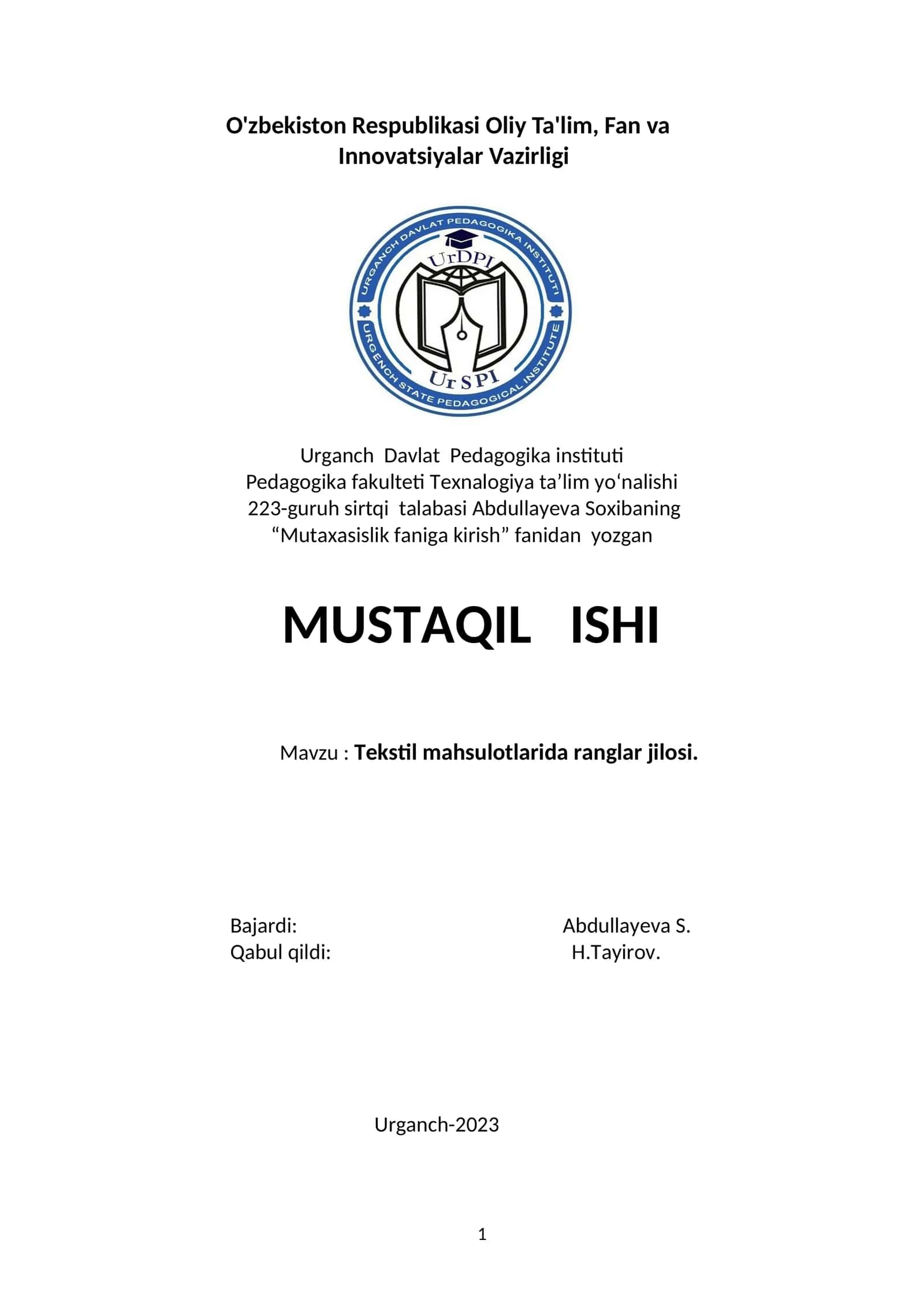 Tekstil mahsulotlarida ranglar jilosi 1