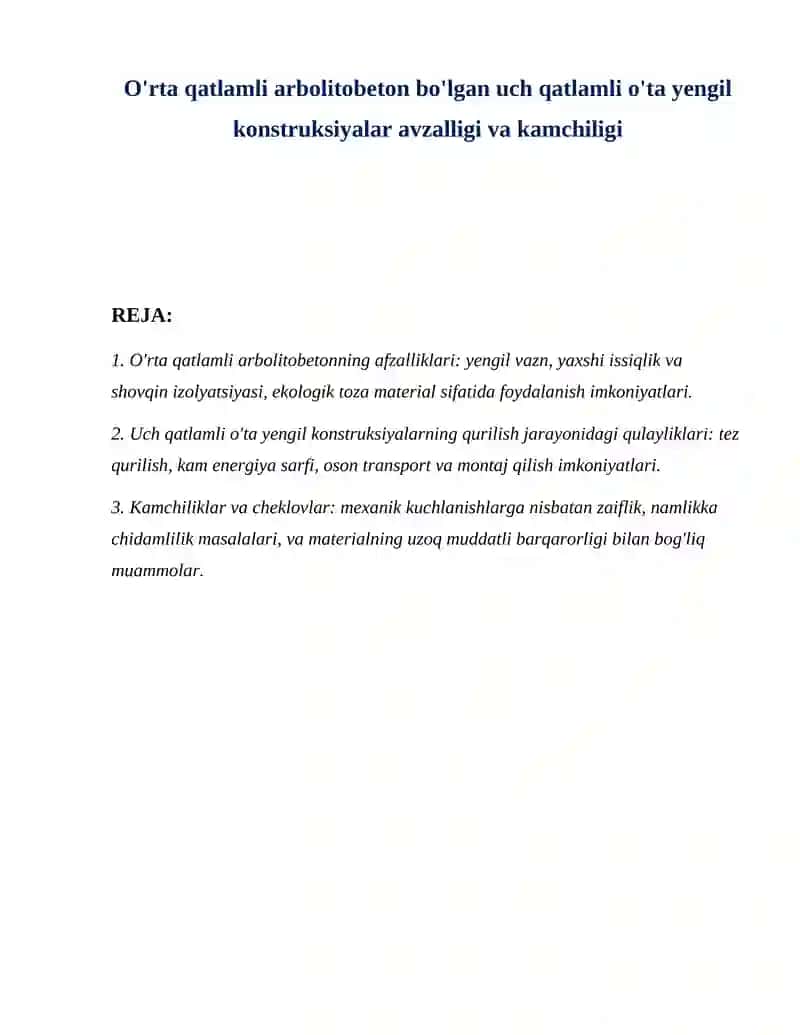 O'rta qatlamli arbolitobeton