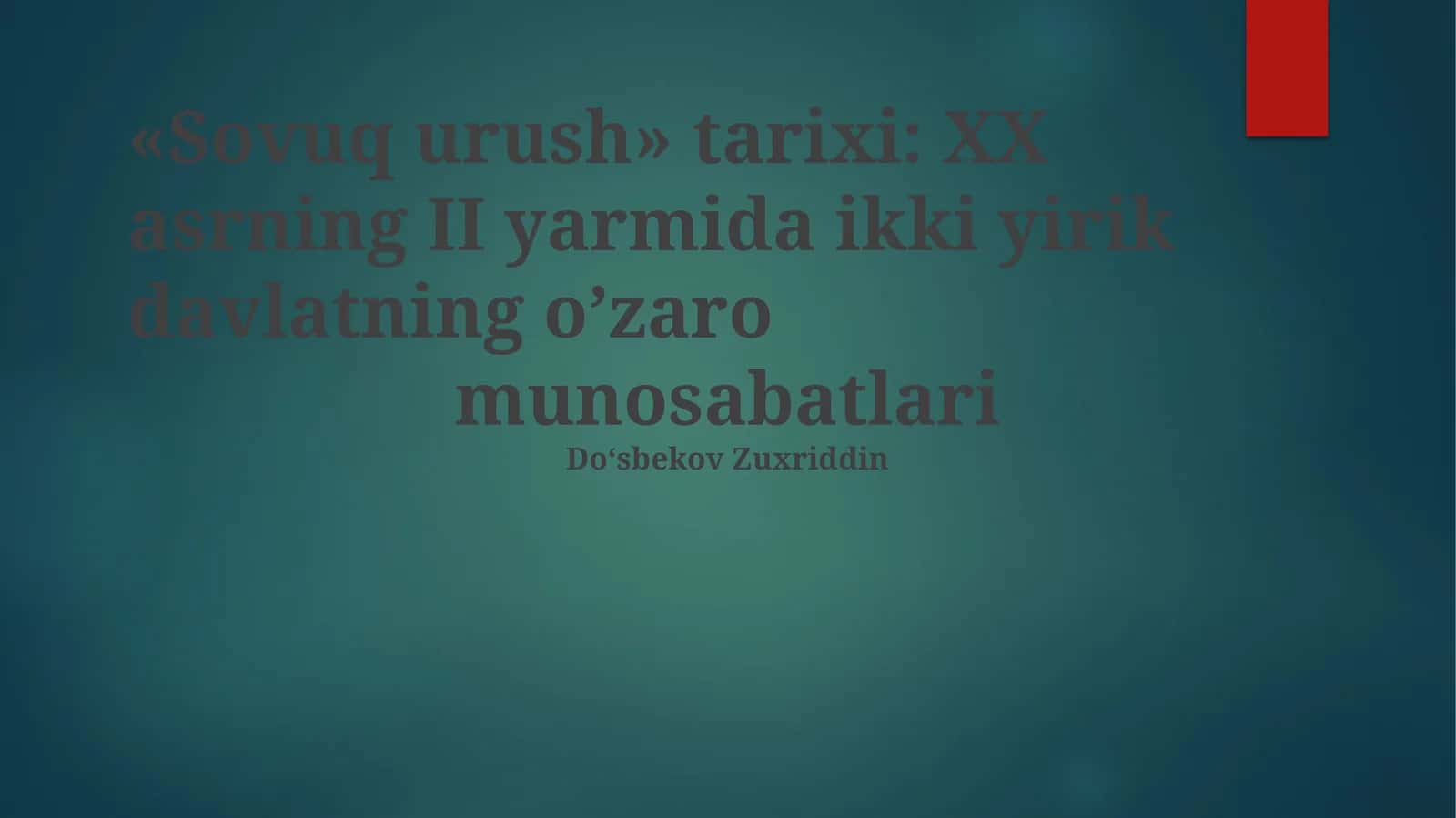 Sovuq urush 1