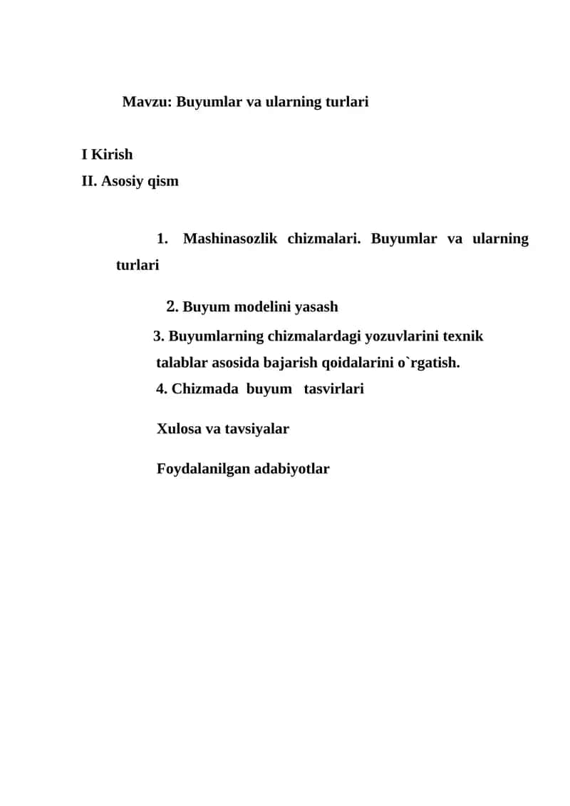Buyumlar va ularning turlari 1