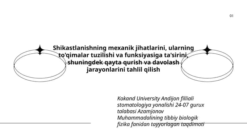 Tibbiy biologik fizika fanidan tayyorlagan taqdimoti 1