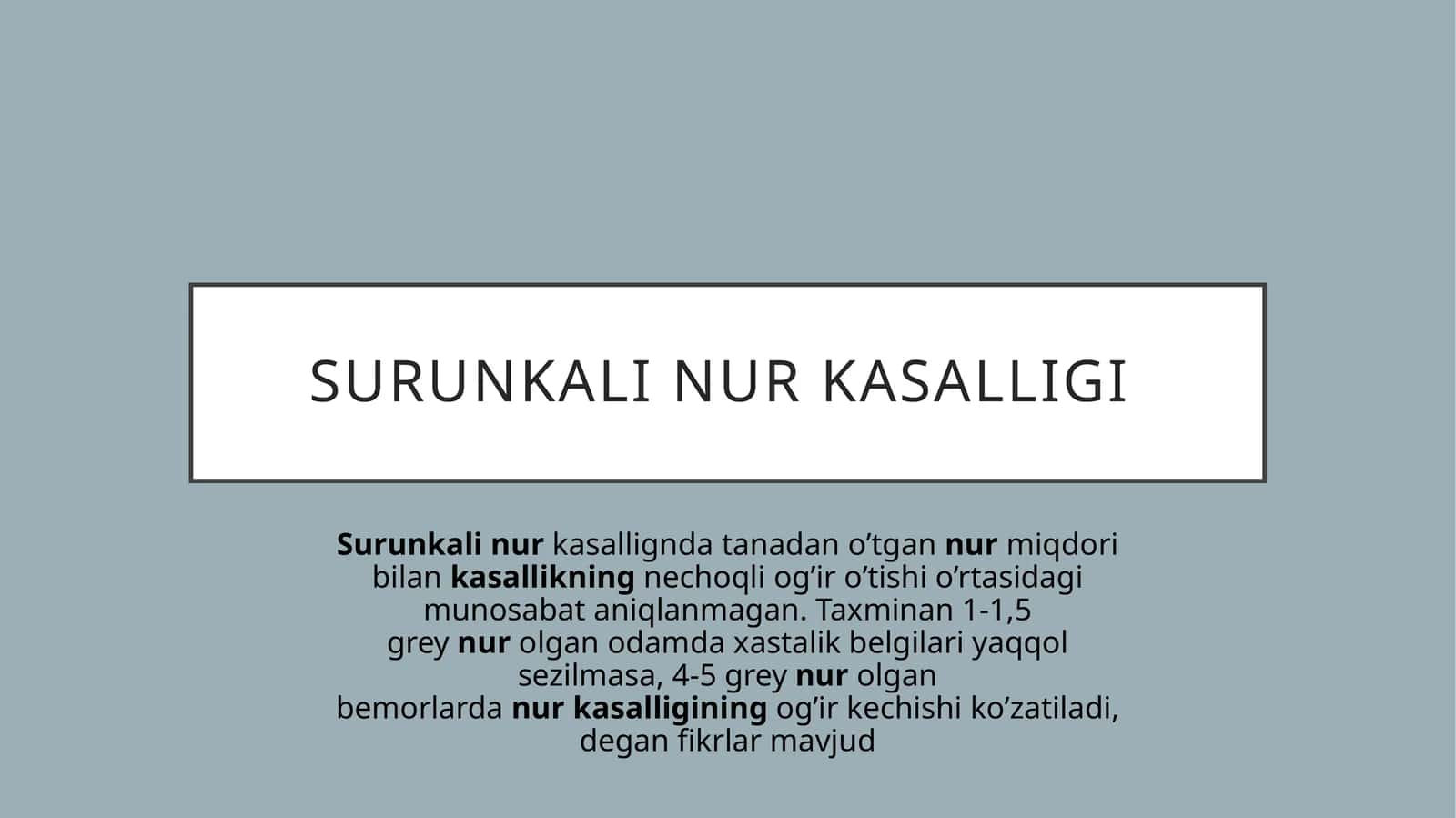 Surunkali nur kasalligi 1