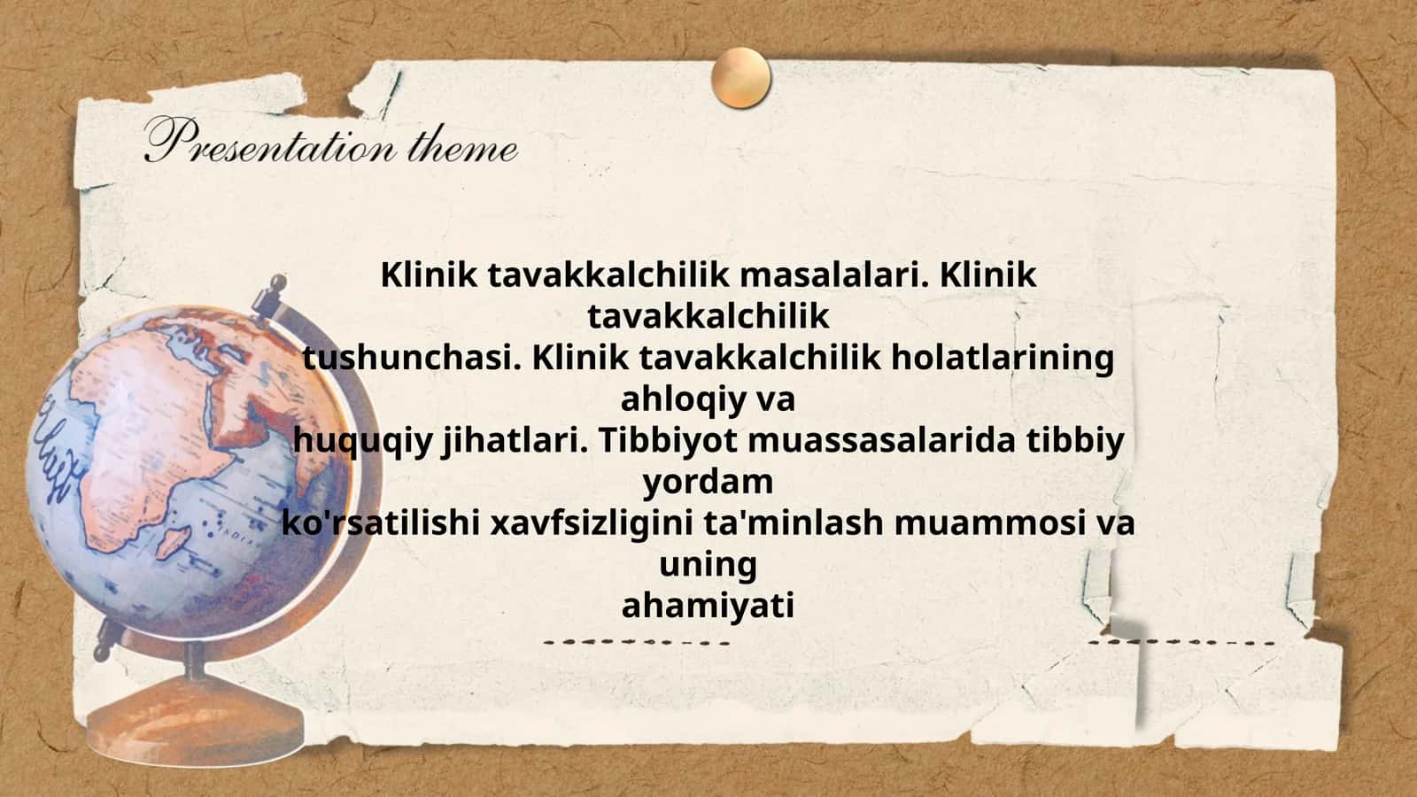 Klinik tavakkalchilik masalalari 1