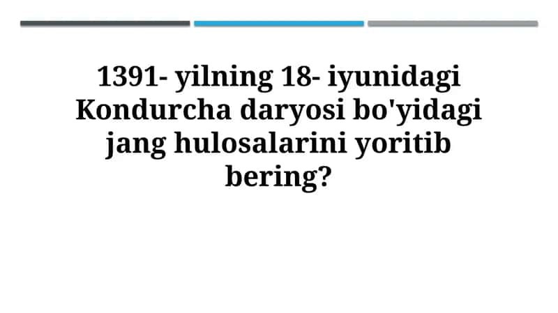 Kondurcha daryosi jangi 1