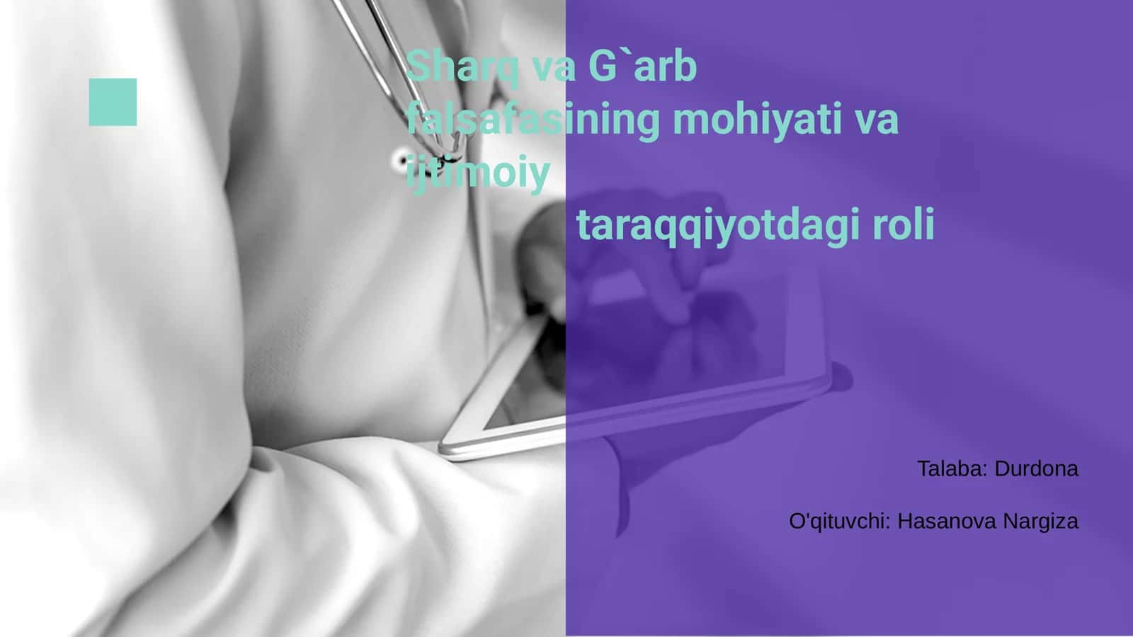 Sharq va G'arb falsafasining mohiyati va ijtimoiy taraqqiyotdagi roli 1